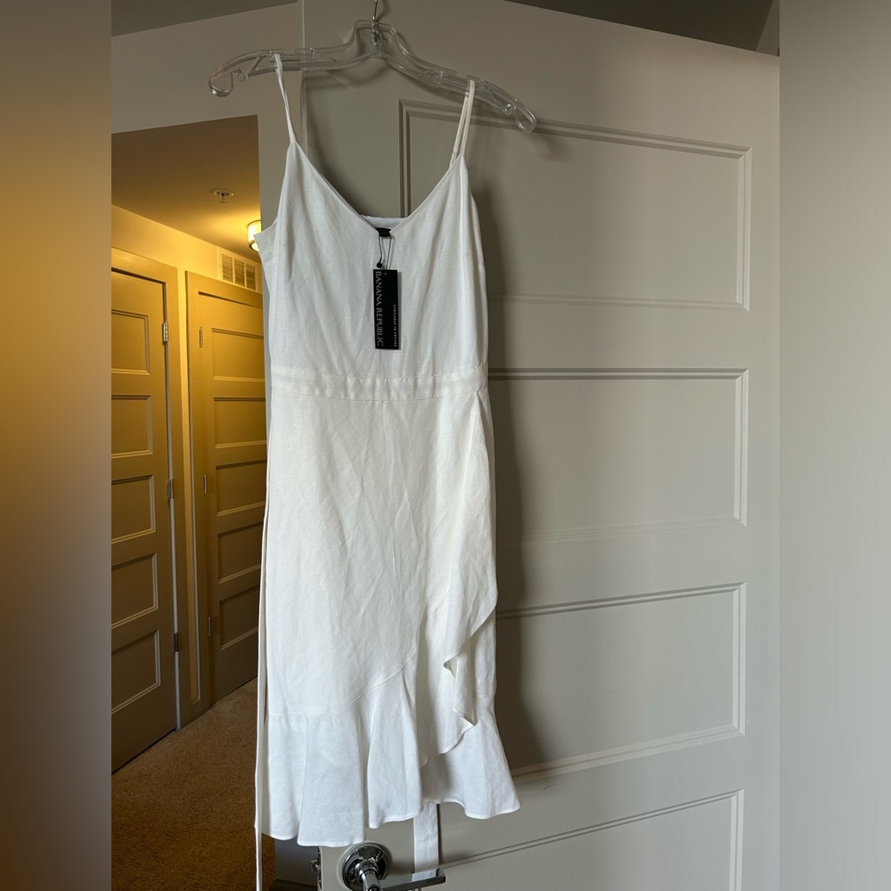 White Linnen Cotton blend dress